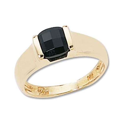 Square Onyx Ring - 14K Yellow Gold Size 7