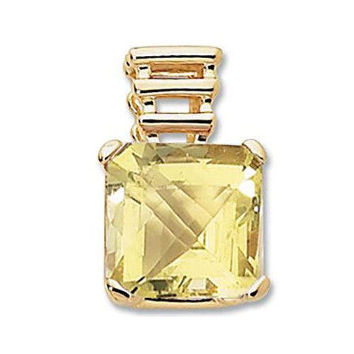 Square Oro Verde Pendant - 14K Yellow Gold