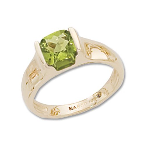 Square Peridot Ring - 14K Yellow Gold Size 7