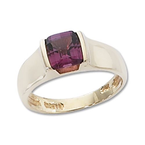 Square Rhodolite Ring - 14K Yellow Gold Size 7