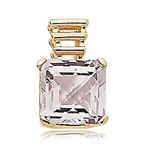 Square Rose De France Pendant - 14K Yellow Gold