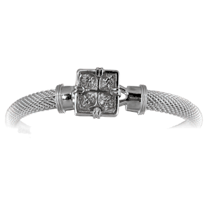 Ss 6mm Square Treasure Mesh Bracelet 7.0 Inch - S6MESQTC70