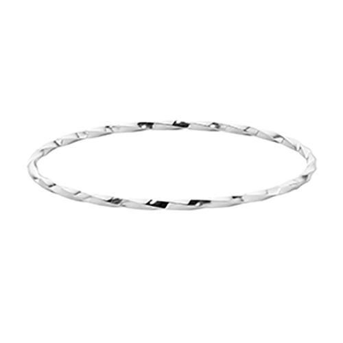 Square Twist Stacking Bangle - Sterling Silver