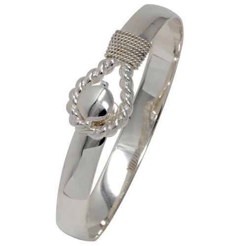 Ss 10mm In Port Hook Bracelet W/ss Wraps 7.5 Inch - S10IPH75