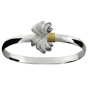 Ss/14k 6mm Palm Bracelet W/14k Wrap 7.0 Inch - C6PALM70