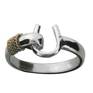 SS/14k Gold 3mm Caribbean Hook Rings 8.5  - RC3HK85