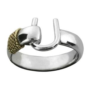 SS/14k Gold 4mm Caribbean Hook Rings 15  - RC4HK15