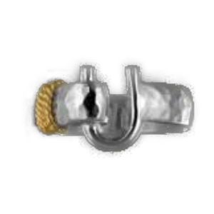 SS/14k Gold 6mm Hammered Caribbean Hook Rings 6.0  - RC6HKHAM60