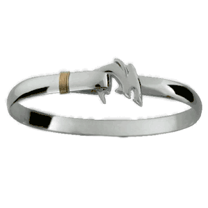 SS/14k Gold 6mm Shark Hook Bracelets 6.0  - C6SHAHK60