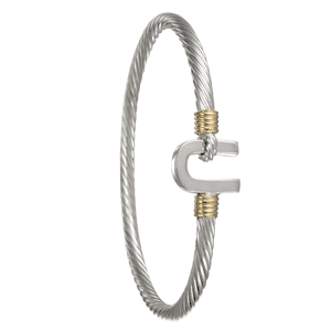 Sterling Silver 14ky Gold Wraps 3.5mm Flat Hook Cable Bracelet 7.0 Inch - CBLC35FHK70