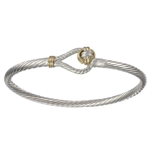 Ss/14ky 3.5mm Knot Cable Two Tone Bracelet 8.0 Inch - CBLTT35KNOT80