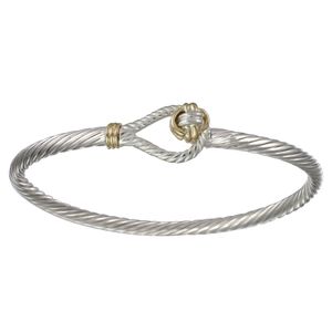 Ss/14ky 3.5mm Knot Cable Two Tone Bracelet 8.0 Inch - CBLTT35KNOT80