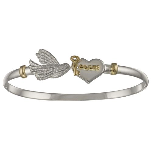 Ss/14ky 4mm Peace Two Tone Bracelet 7..5 - TT4PEACE75