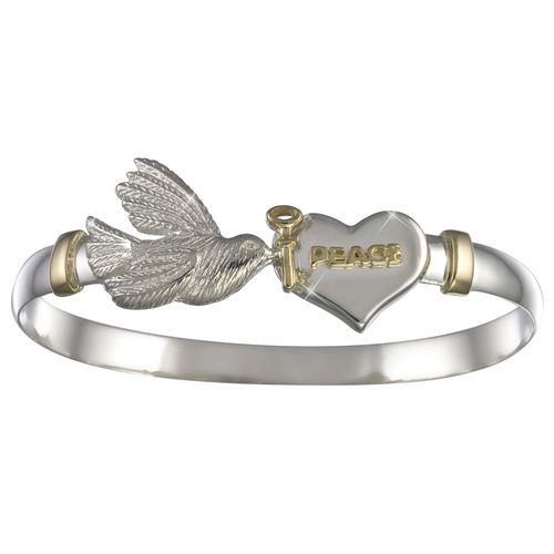 Ss/14ky 6mm Peace Two Tone Bracelet 7.5 Inch - TT6PEACE75