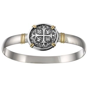 Ss/14ky 8mm Treasure Coin Two Tone Bracelet 9.0 Inch - TT8TC90