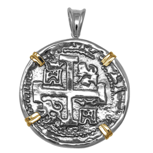 Ss/14ky Atocha Replica Coin Two Tone Pendant 40mm - TCTTPATOCT12