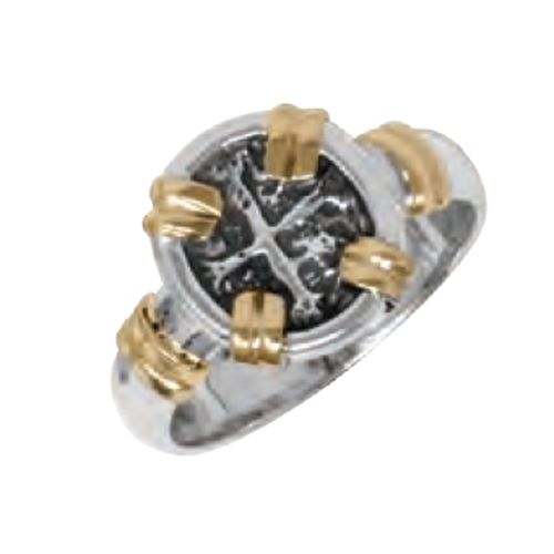 Ss/ 14ky Treasure Coin Mini Two Tone Ring 5 - TCRTTMIN50