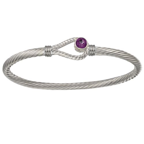 Ss 3.5mm Unity Amethyst Cable Bracelet 7.0 Inch - CBLS35UNYA70