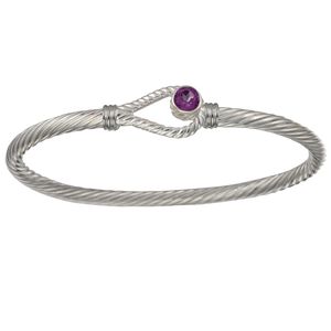Ss 3.5mm Unity Amethyst Cable Bracelet 7.0 Inch - CBLS35UNYA70