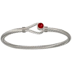Ss 3.5mm Unity Garnet Cable Bracelet 6.5 Inch - CBLS35UNYG65