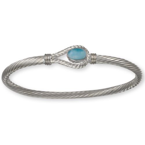 Ss 3.5mm Unity Larimar Cable Bracelet 6.5 Inch - CBLS35UNYL65