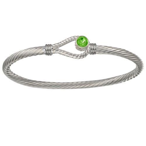 Ss 3.5mm Unity Peridot Cable Bracelet 6.5 Inch - CBLS35UNYP65