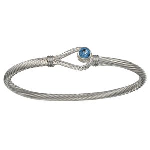 Ss 3.5mm Unity Topaz Cable Bracelet 7.0 Inch - CBLS35UNYT70