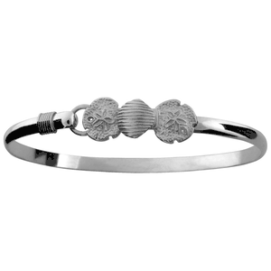 Ss 4mm 1 Scal 2 Sand Dollar Bracelet 7.5 Inch - S4SDSSD75