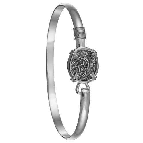 Ss 4mm Atocha Treasure Coin Bracelet W/ss Frame, Prongs & Wrap 7.0 Inch - TCAT1S470