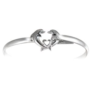 Ss 4mm Dolphin Heart Bracelet 6.0 Inch - S4DOLHRT60