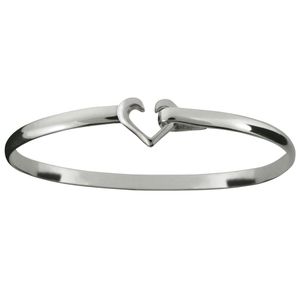 Ss 4mm Heart Hook Bracelet 5.0 - S4HRTHK50