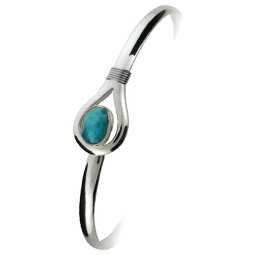 Ss 4mm Larimar Unity Bracelet 7.0 Inch - LBS4UNY70