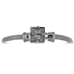 Ss 4mm Square Treasure Mesh Bracelet 7.0 Inch - S4MESQTC70