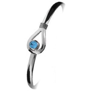 Ss 4mm Unity Blue Topaz Bracelet 7.0 Inch - S4UNYTOP70