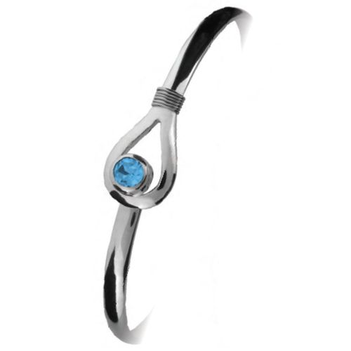 Ss 4mm Unity Blue Topaz Bracelet 7.5 Inch - S4UNYTOP75