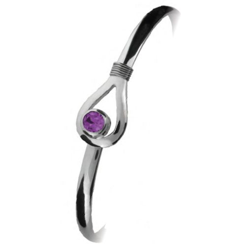 Ss 4mm Unity Imi Febraceletuary Birthstone Bracelet W/ss Wraps 7.0 Inch - S4UNYIMIFEB70