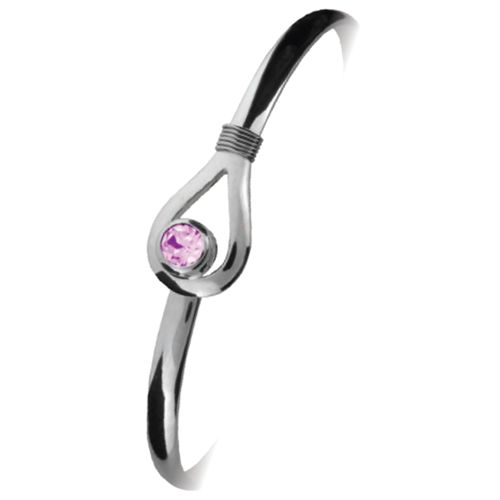 Ss 4mm Unity Imi June Birthstone Bracelet W/ss Wraps 6.5 Inch - S4UNYIMIJUN65