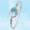 Ss 4mm Wave W/larimar Stones Bracelet & 14ky Wraps 8.0 Inch - C4WVL80