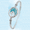 Ss 4mm Wave W/larimar Stones Bracelet & Ss Wraps 7.0 Inch - S4WVL70