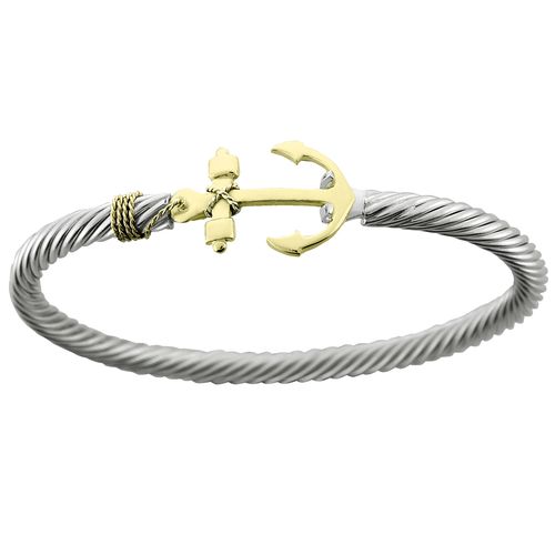 Ss 5mm Anchor Cable Bracelet W/14ky Anchor & Wraps 7.5 Inch - CBL2C5ANC75