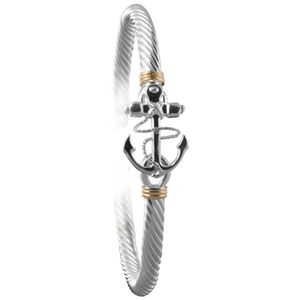 Ss 5mm Anchor Cable Bracelet With 14ky Wraps 8.5 Inch - CBLC5ANC85