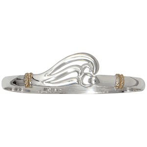 Ss 5mm Double Wave Bracelet W/14ky Wraps 6.5 Inch - C5DW65