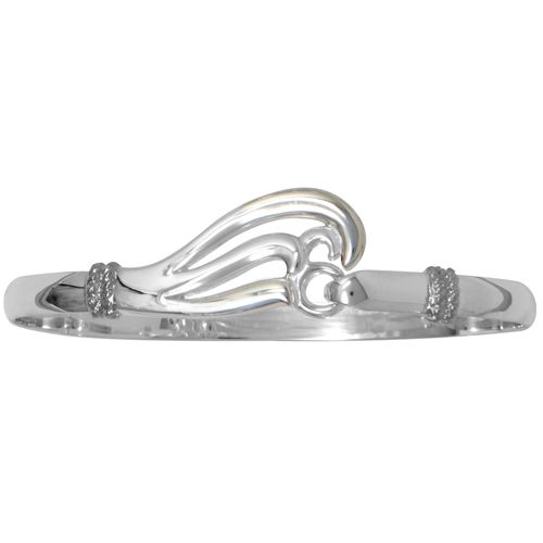 Ss 5mm Double Wave Bracelet W/ss Wraps 6.5 Inch - S5DW65