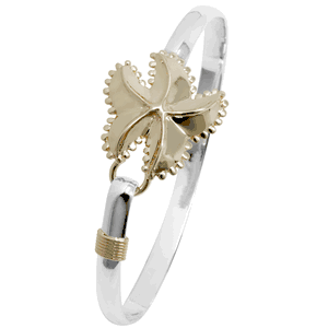 Ss 5mm Fancy Starfish Bracelet W/14ky Starfish & Wraps 7.0 Inch - C52CFSF70