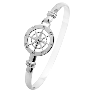 Ss 5mm Special Compass Rose Bracelet W/ss Rope Wraps 7.0 Inch - S5SCRO70