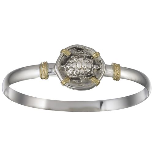 Ss 6mm Ancient Turtle Coin Two Tone Bracelet 8.5 Inch - TTACB6TUR85
