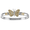 Ss 6mm Butterfly White Bracelet W/14ky Wings And Wrap 7.5 Inch - TT6BFW75