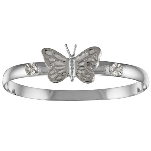 Ss 6mm Butterfly White Bracelet W/ss Wraps 7.5 Inch - S6BFW75