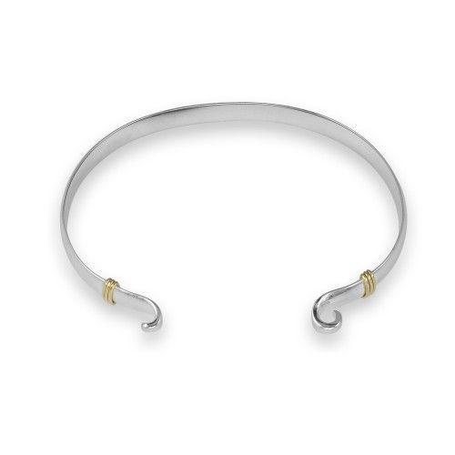 Ss 6mm Custom Clasp Collection Bracelet Rhodium Plated W/14ky Wraps 5.5 Inch - MCC655-R