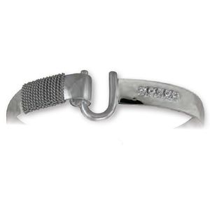 Ss 6mm Hammered Hook Bracelet With White Topaz 8.0 Inch - S6HAMT0280